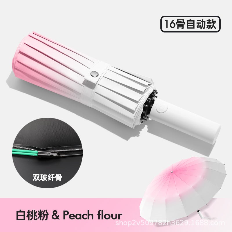 32 Bone Automatic Umbrella Gradient Sunscreen Sun Umbrella Increase Anti Storm Umbrella Custom Logo - Image 1